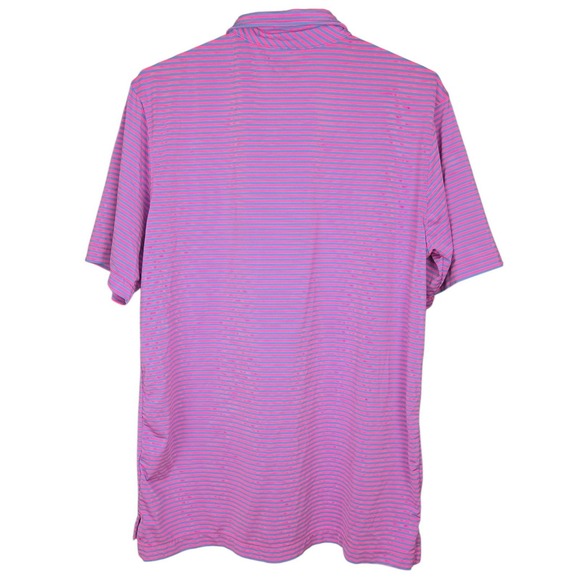 Vineyard Vines Golf Polo Men's Medium Blue Pink Stripe Shirt Short Sleeve Casual - Picture 3 of 7